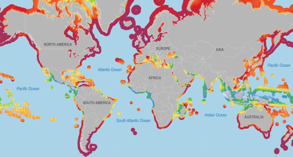 Carte mondiale zones deep offshore technology projets pétroliers gaziers
